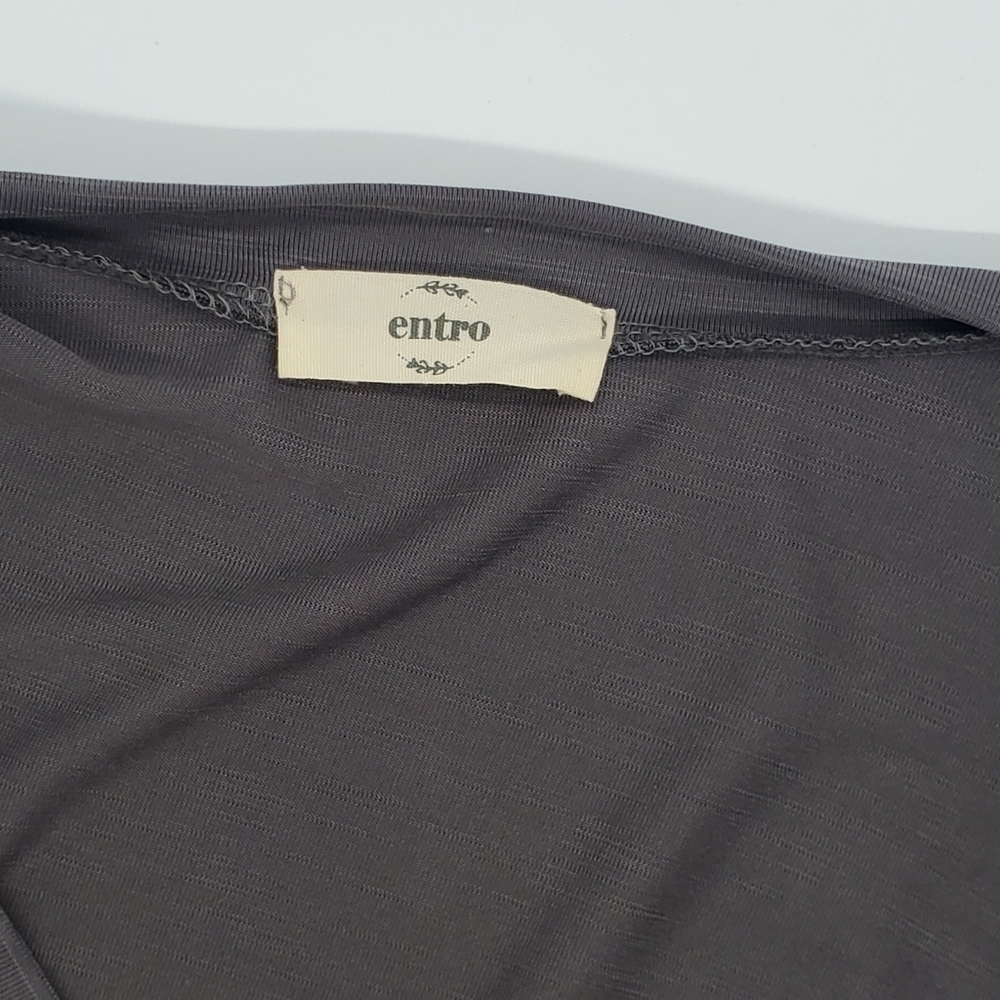 Entro Grey Dolman Sleeve Twist Front Top - Picture 4 of 5